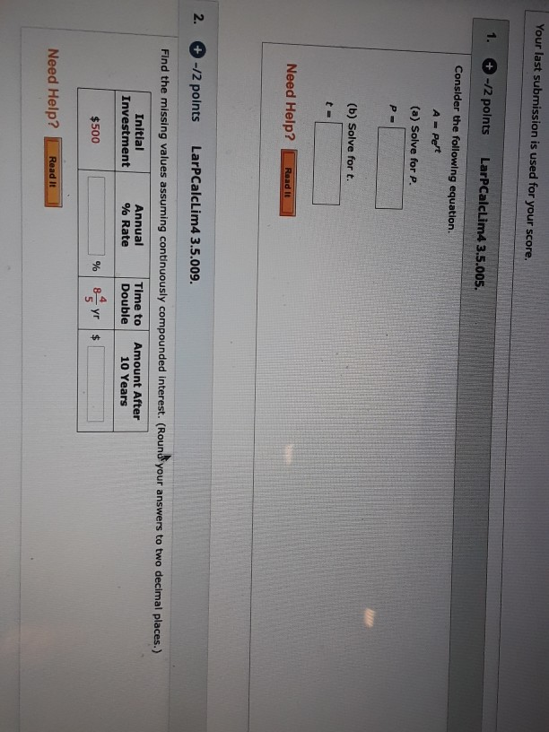 Hit At One Point Math Solved -/2 points LarPCalclim4 3.5.031. The number y of hits | Chegg.com