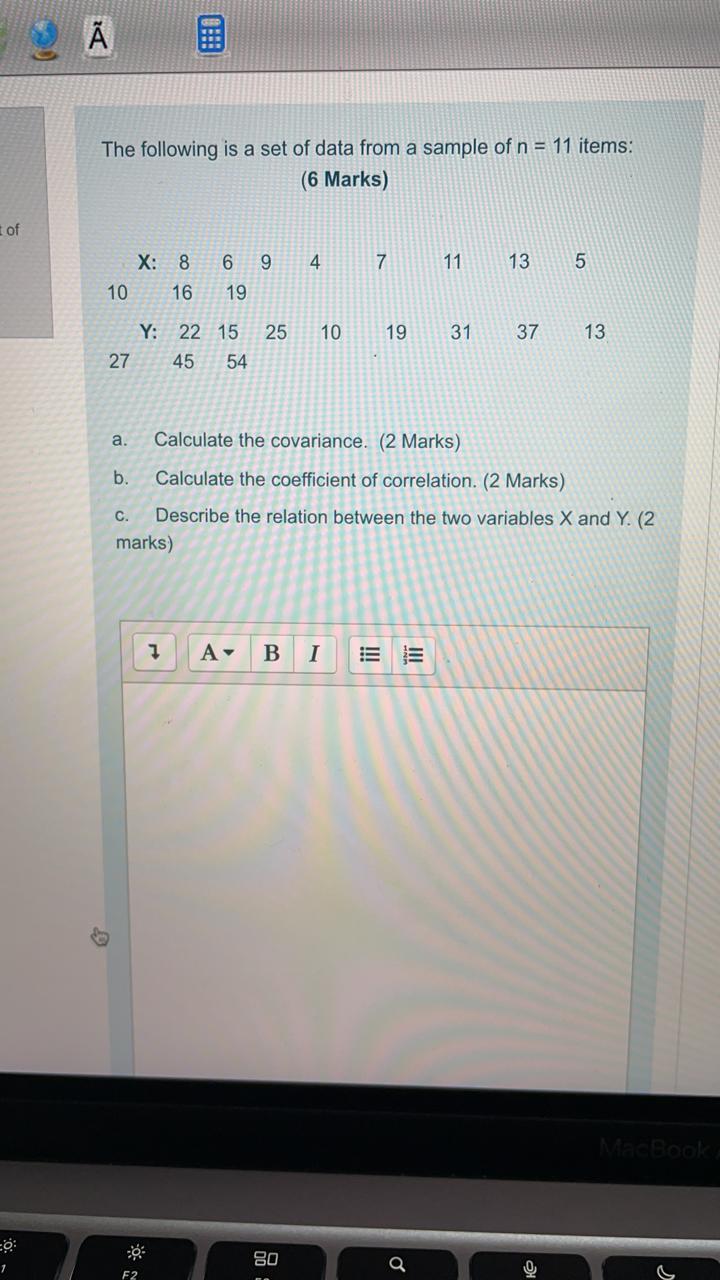 Solved Ã The Following Is A Set Of Data From A Sample Of N = | Chegg.com