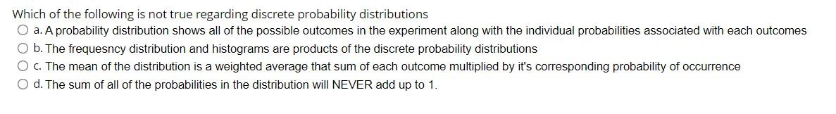 Solved Which of the following is not true regarding discrete | Chegg.com