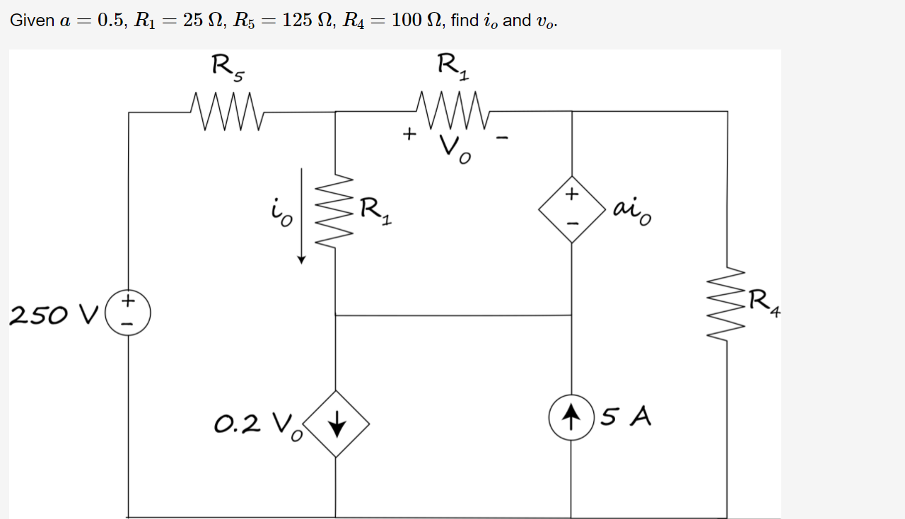 Solved Given a = 0.5, R1 = 25 N, R5 = 125 12, R4 = 100 12, | Chegg.com