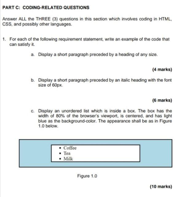 Solved PART C: CODING-RELATED QUESTIONS Answer ALL the THREE | Chegg.com