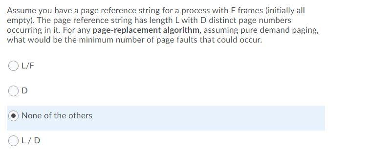 Solved Assume you have a page reference string for a process | Chegg.com