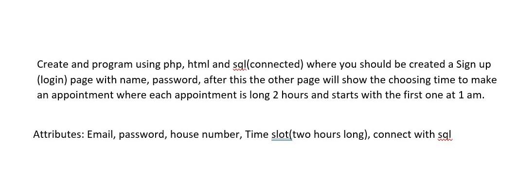 Solved Create and program using php, html and sq!(connected) | Chegg.com