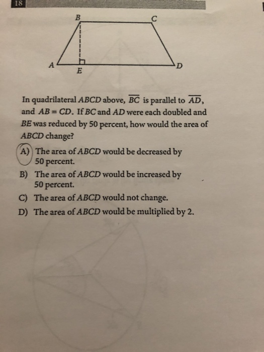 Solved 18 In Quadrilateral Abcd Above Bc Is Parallel To Ad