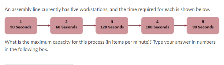 Solved An assembly line currently has five workstations, and | Chegg.com