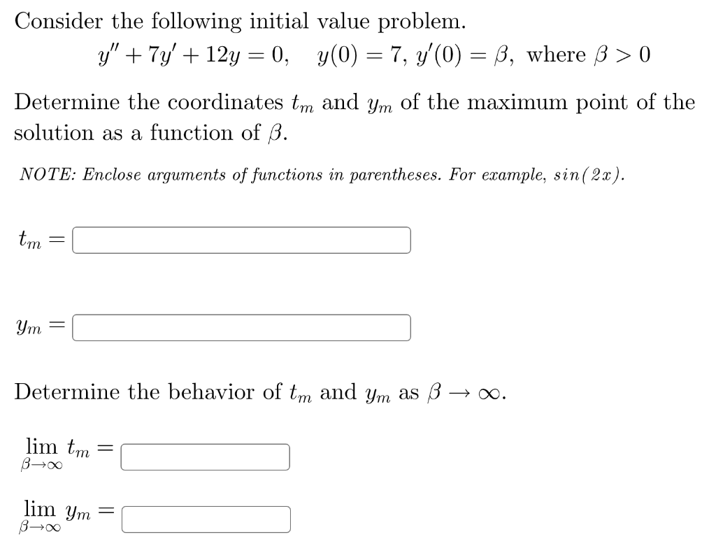 Solved Consider The Following Initial Value Problem Y Chegg Com