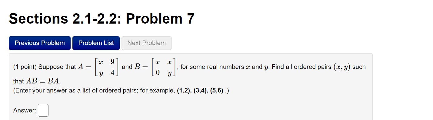 Solved Sections 2.1-2.2: Problem 7 Previous Problem Problem | Chegg.com