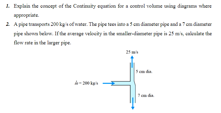 Solved 1. Explain the concept of the Continuity equation for | Chegg.com