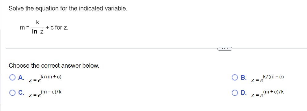 Solved Solve the equation for the indicated variable. | Chegg.com