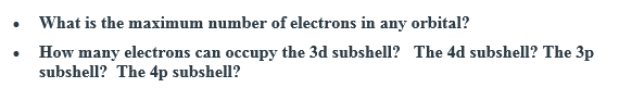what is the maximum total number of electrons in the 3p subshell