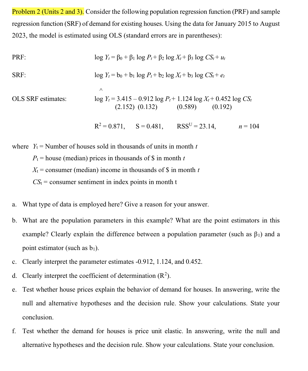 Solved problem 2 units 2 and 3 consider the following chegg