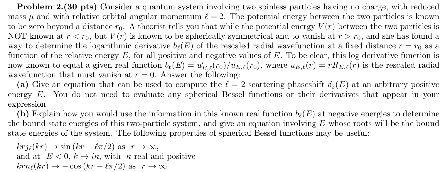 Solved Problem 2. (30 Pts) Consider A Quantum System | Chegg.com