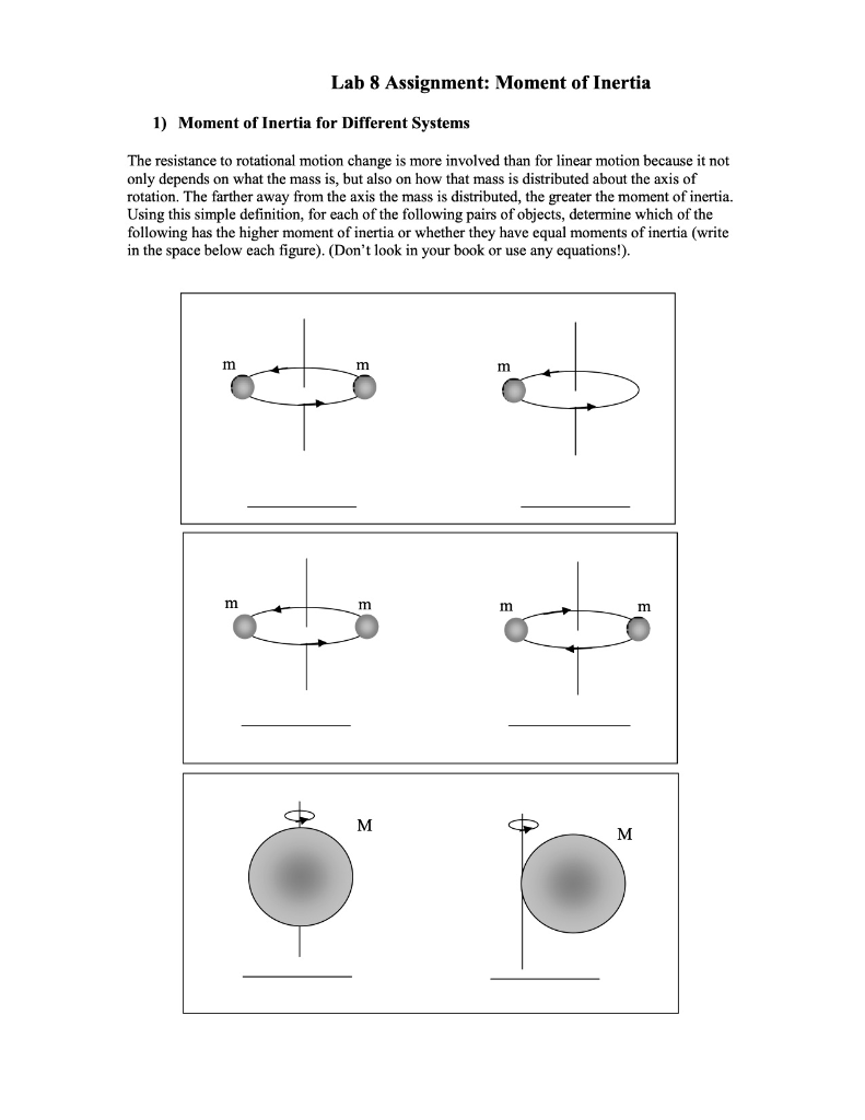 Solved: Lab 8 Assignment: Moment Of Inertia 1) Moment Of I... | Chegg.com