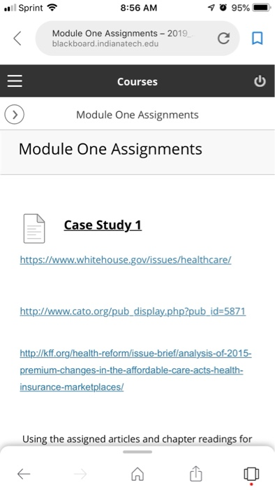Solved 8:56 AM 95% Module One Assignments - 2019 | Chegg.com