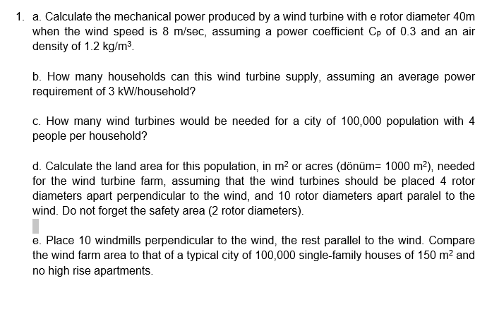 Solved 1. a. Calculate the mechanical power produced by a | Chegg.com