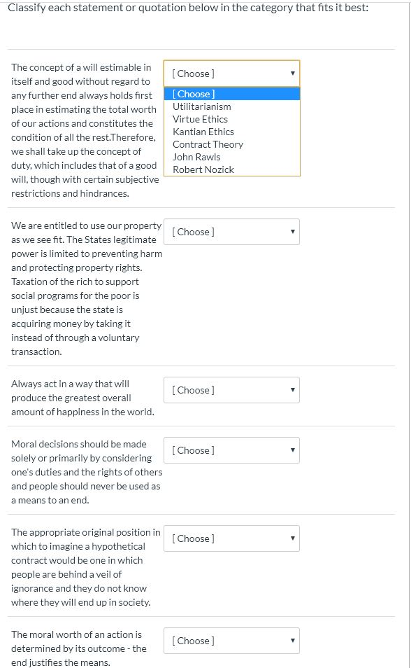 Classify Each Statement Or Quotation Below In The Chegg Com