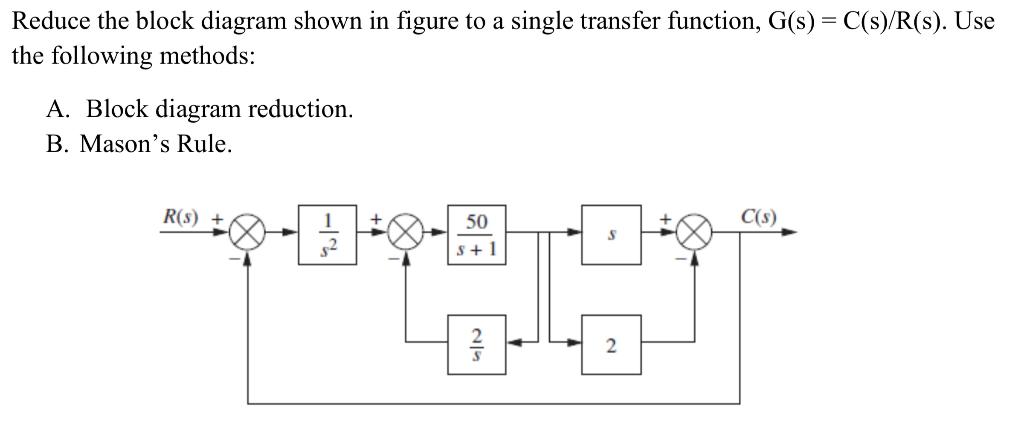 Solved Reduce the block diagram shown in figure to a single | Chegg.com