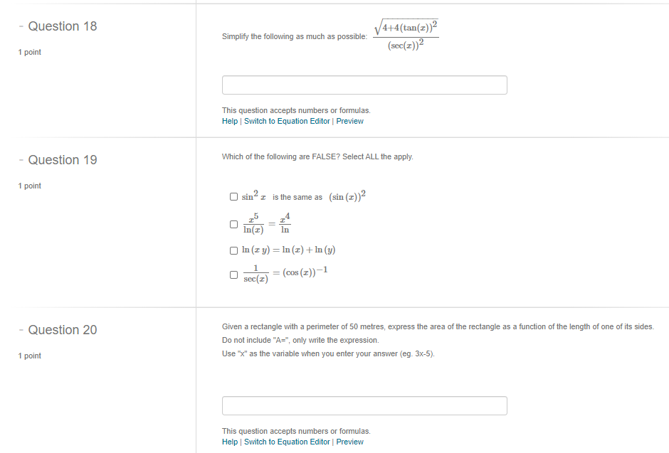 Solved Answer all the questions 18, 19 and 20 with the | Chegg.com