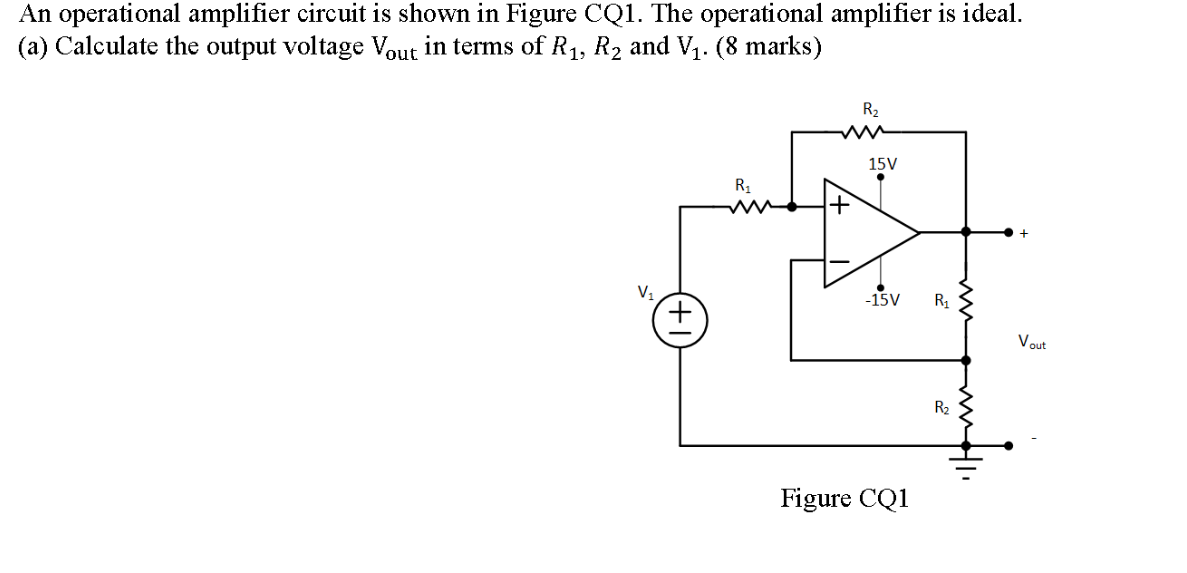 Solved An operational amplifier circuit is shown in Figure | Chegg.com