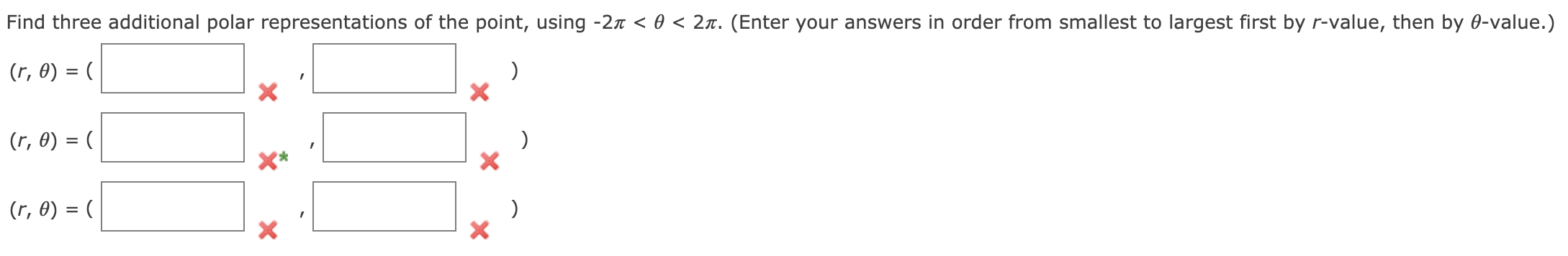 Solved Plot the point given in polar coordinates. Find three | Chegg.com