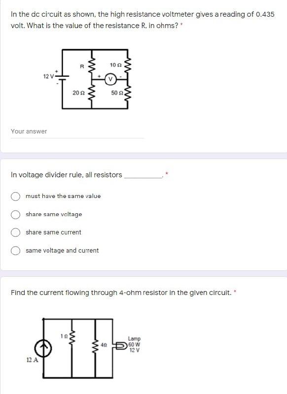 Solved In the dc circuit as shown, the high resistance