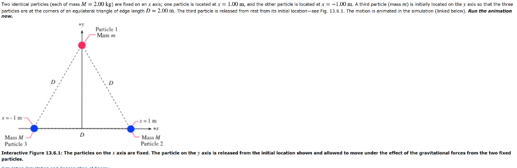 Solved Two Identical Particles Each Of Mass M 2.00 Kg Are | Chegg.com