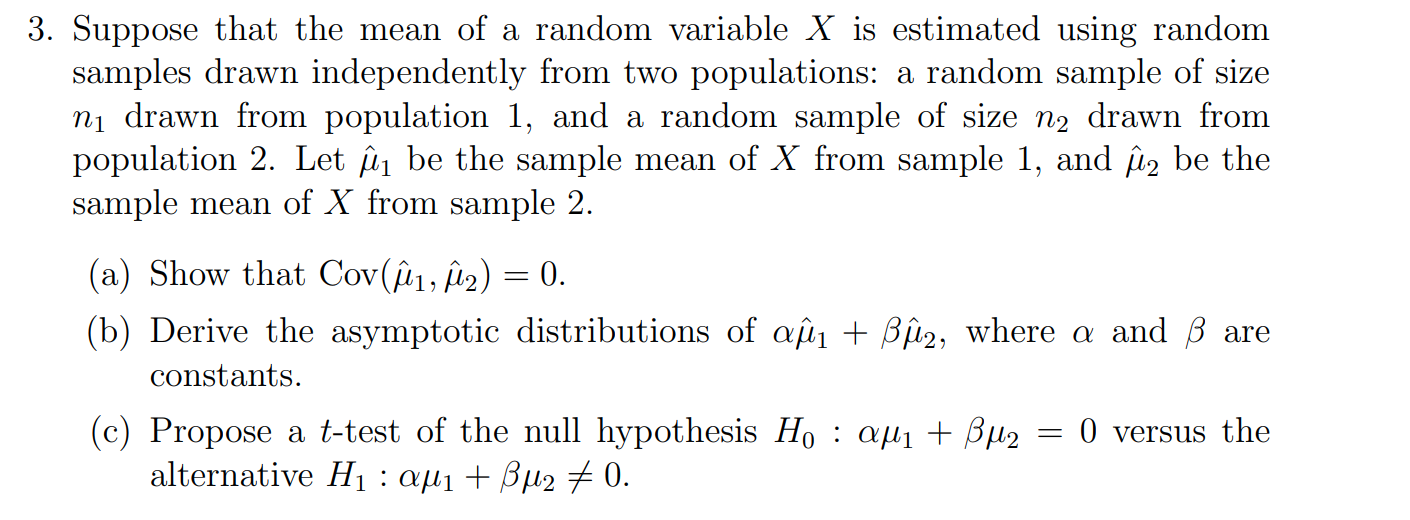Solved Suppose that the mean of a random variable x ﻿is | Chegg.com