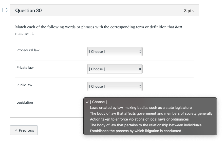 Solved Match each of the following words or phrases with the | Chegg.com