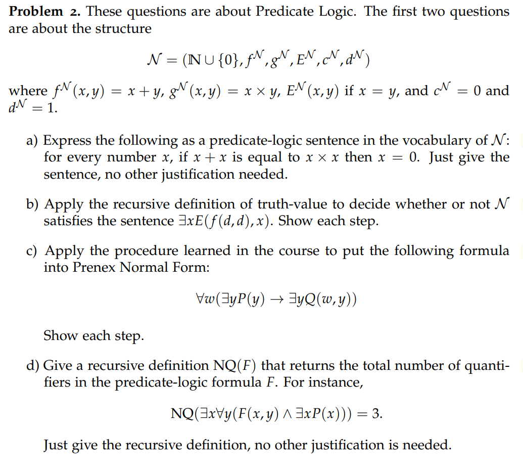 Problem 2 These Questions Are About Predicate Log Chegg Com