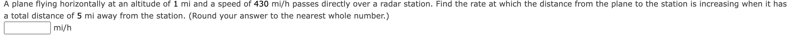 Picture of Solved total distance of 5mi away from the station. (Round | Chegg.com