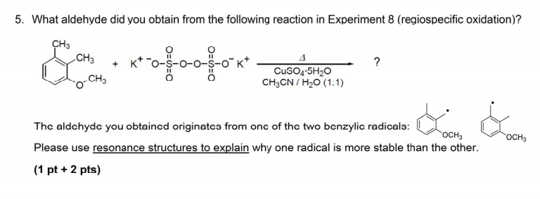 Solved 5. What aldehyde did you obtain from the following | Chegg.com