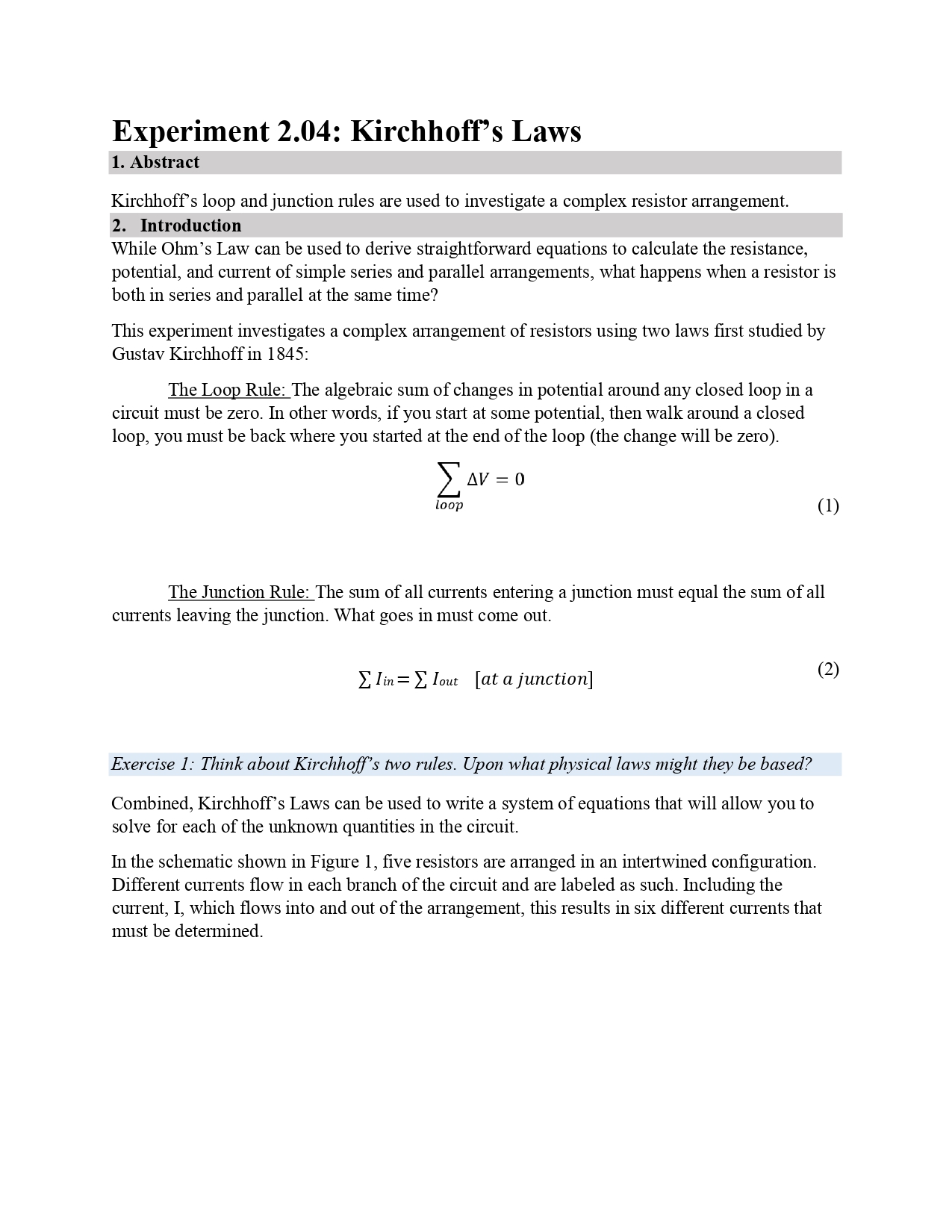 kirchhoff's law experiment lab report conclusion