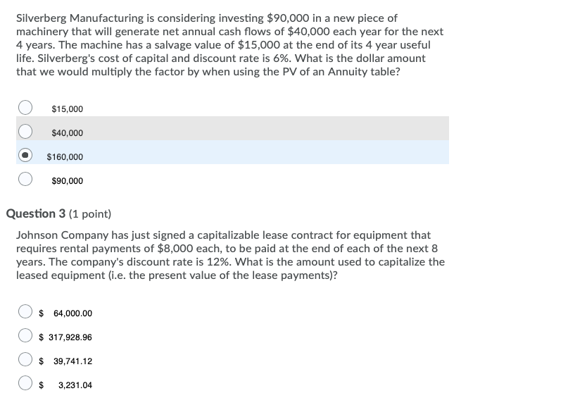 Solved Silverberg Manufacturing Is Considering Investing Chegg