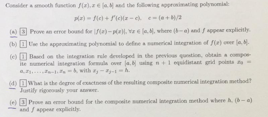 Consider a smooth function f(x), E (a, b) and the | Chegg.com