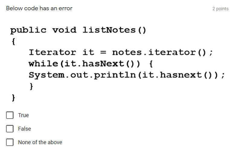 Solved Below code has an error 2 points public void | Chegg.com