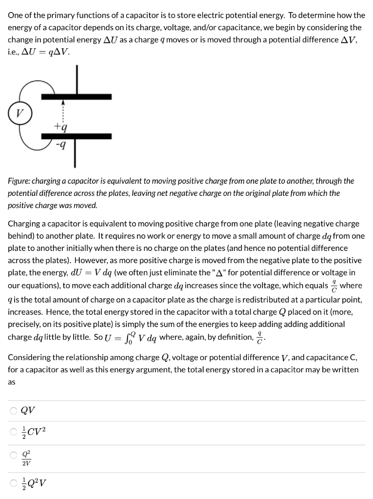 Solved One of the primary functions of a capacitor is to
