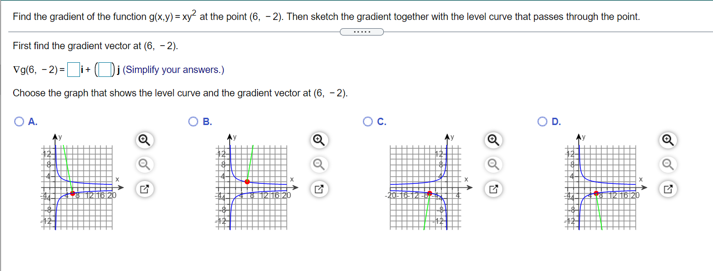 Solved Find the gradient of the function g(x,y)= xy2 at the | Chegg.com