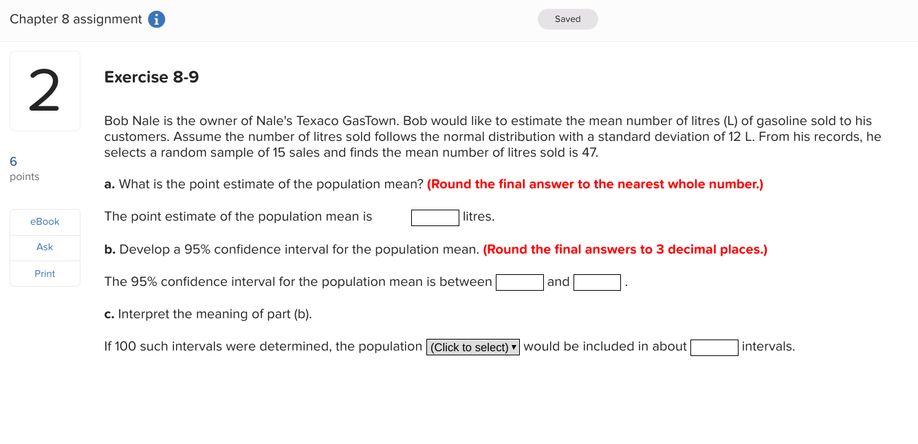 Solved Chapter 8 assignment Saved Exercise 8-9 Bob Nale is | Chegg.com