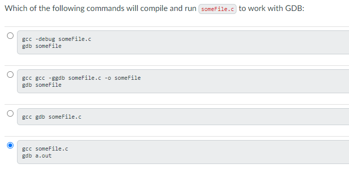 Solved Which of the following commands will compile and run | Chegg.com