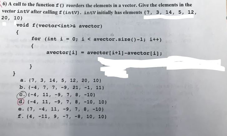 Solved In C++, how does this function return choice D? Where | Chegg.com