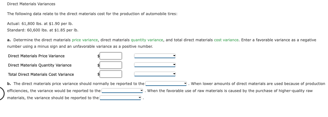 Solved The following data relate to the direct materials | Chegg.com