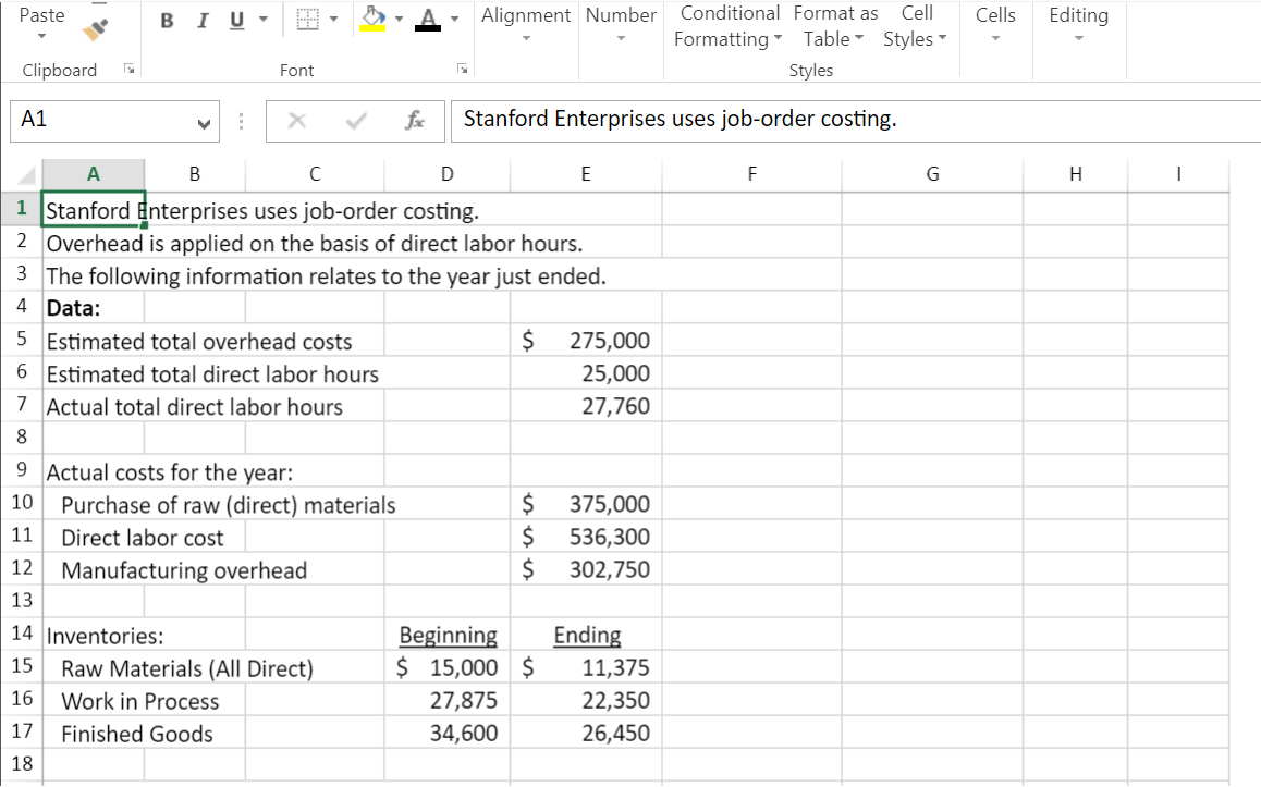 Solved 1. Calculate and dispose of overapplied or | Chegg.com