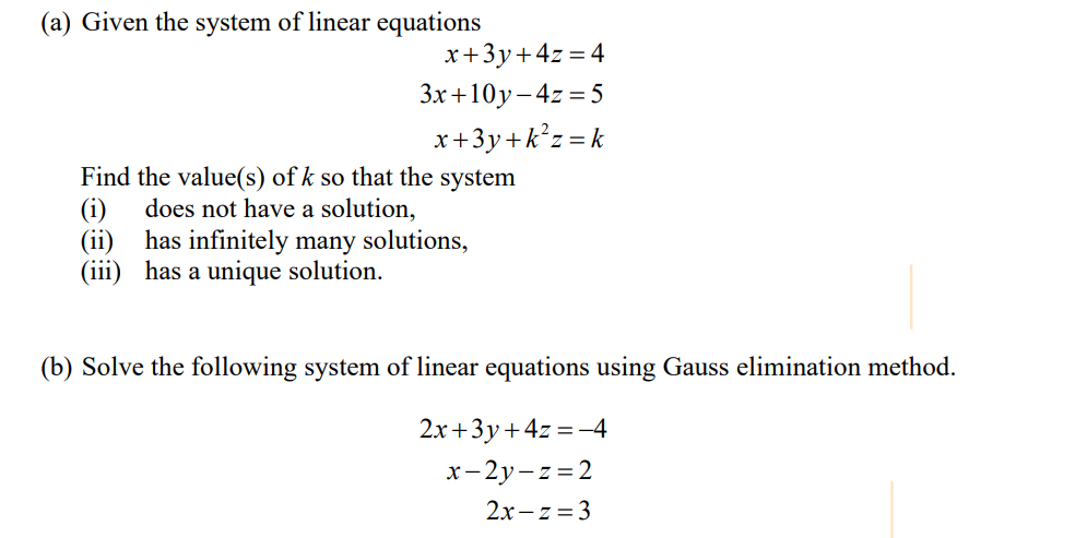 Solve The System Of Equations And Choose The Correct