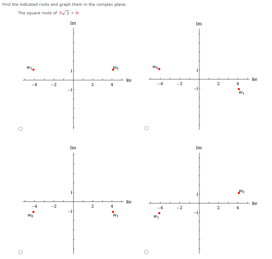 Solved Find the indicated roots and graph them in the | Chegg.com