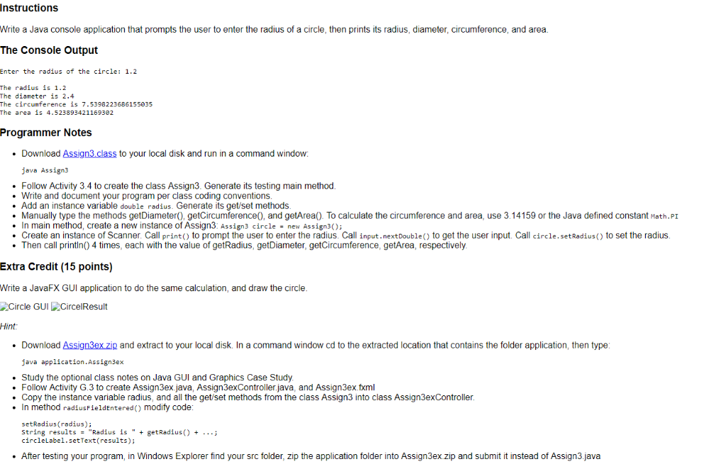 Instructions Write a Java console application that | Chegg.com