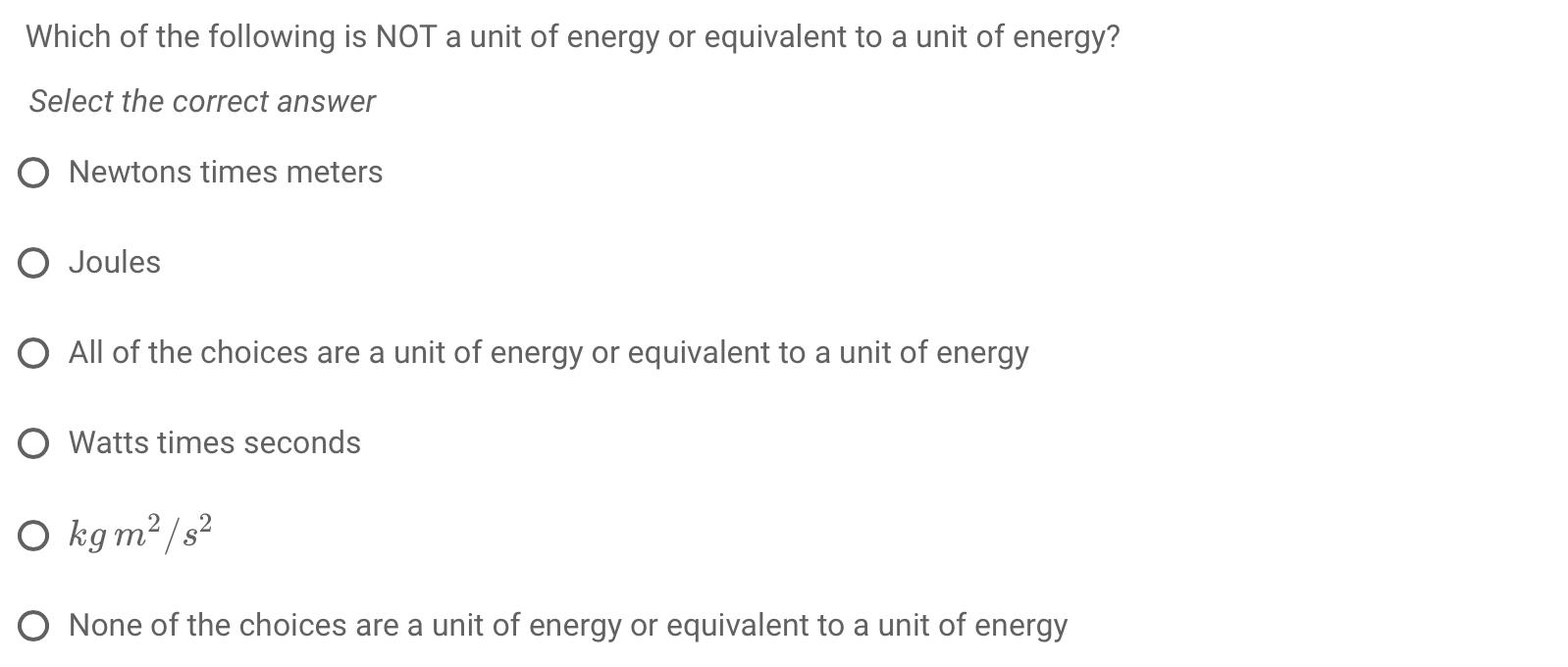 which one of the following is the largest unit of energy