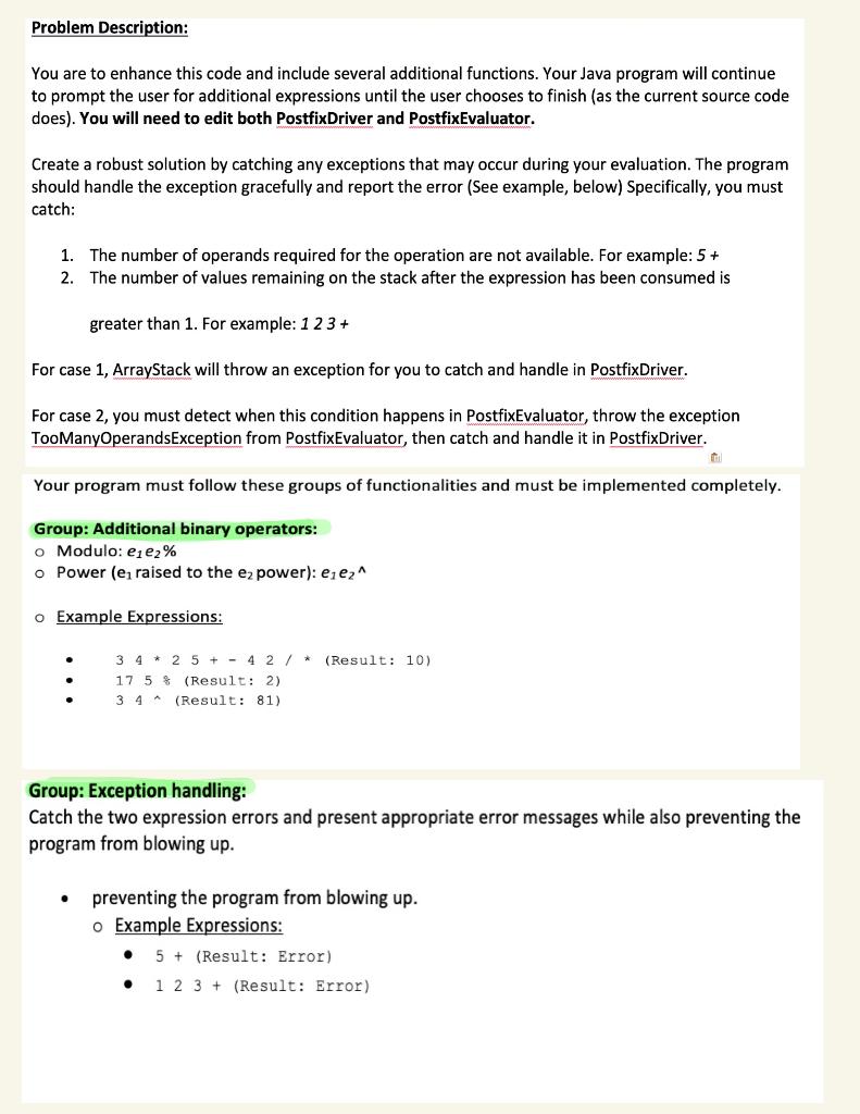 Solved Problem Description: You are to enhance this code and | Chegg.com