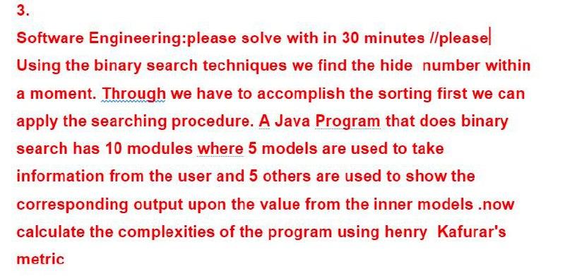 Solved 3. Software Engineering:please Solve With In 30 | Chegg.com