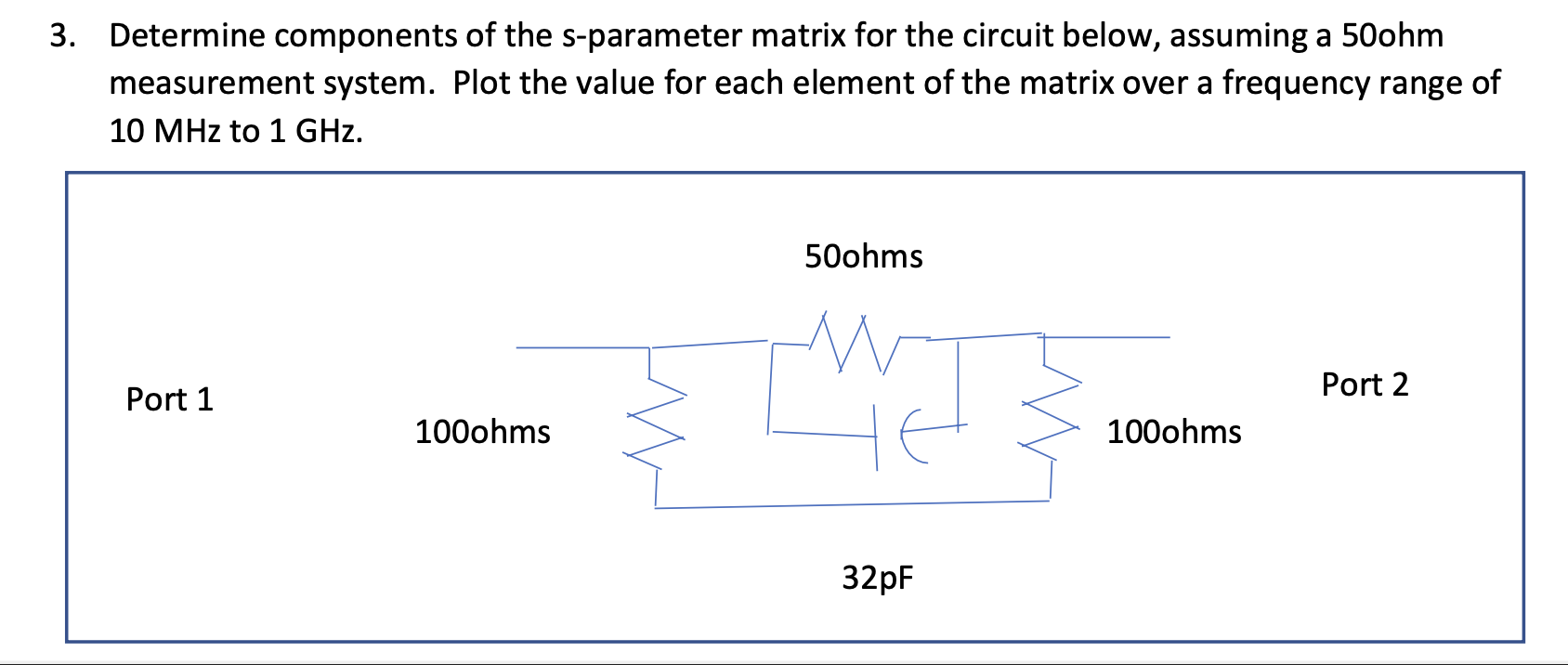 Solved Determine Components Of The S-parameter Matrix For | Chegg.com