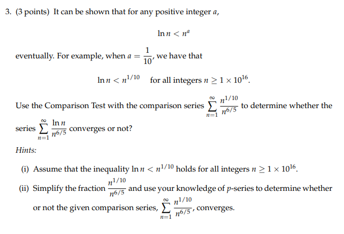 Solved It can be shown that for any positive integer | Chegg.com image.